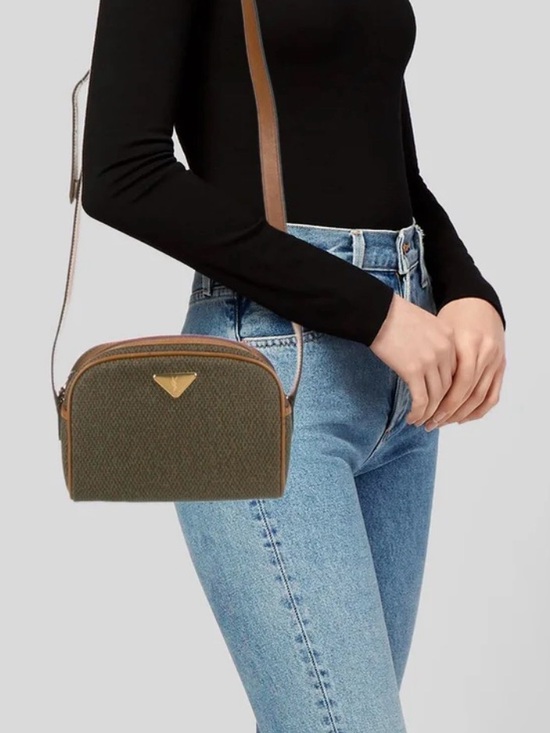 Yves Saint Laurent Handbags - Vintage Yves Saint Laurent Canvas Crossbody Bag Leather Trim-MADE IN FRANCE